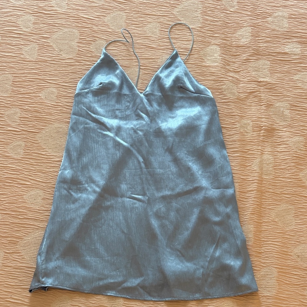 Urban Outfitters Light Blue Satin Mini Dress